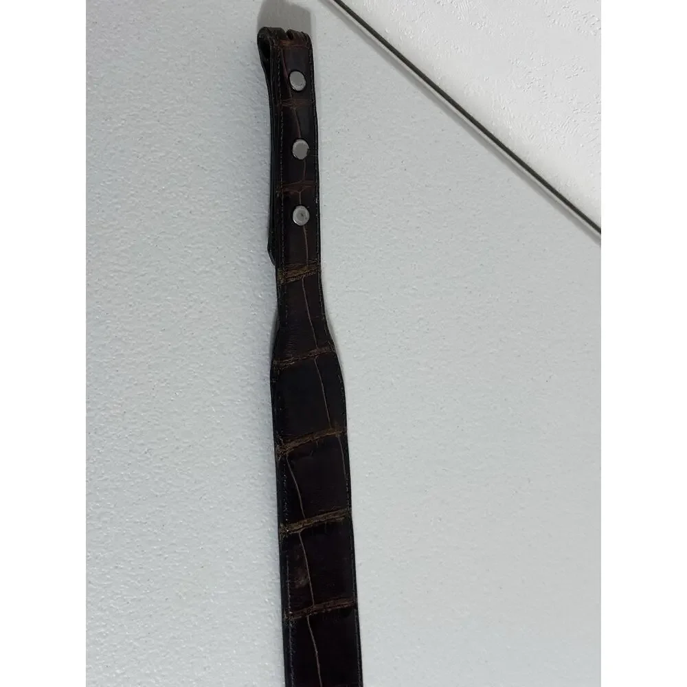 Sherrill Kleinberg Brown American Alligator Women’s Belt SZ 34 No Buckle